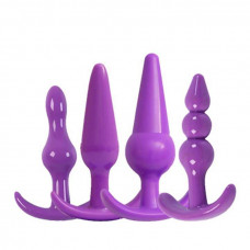 Набір м'яких анальних пробок - Фіолетовий - 4 шт (XS/S/M/L) - Анальні іграшки