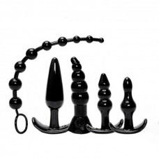 Набір анальних пробок 5 шт. Чорний — Keks-Hub