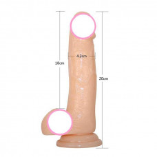 Реалістичний гнучкий фалос на присосці 20*15*4 см Тілесний — Keks-Hub