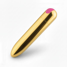 Віброкуля жіноча водонепроникна 10 режимів вібрації з USB-зарядкою Золотиста