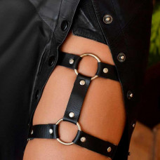 Гартер на одну ногу - Чорний - Садо-мазо — Keks-Hub