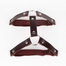 Гартер на одну ногу - Коричневий - Садо-мазо