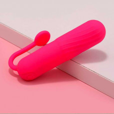 Вибропуля водонепроницаемая с хвостиком 10 режимов USB – Розовая — Keks-Hub