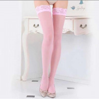 Панчохи з мереживом рожевий - XS/S/М - Еротична білизна