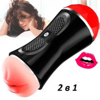 Двосторонній мастурбатор ротик-вагіна 