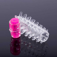 Вібро-насадка на пеніс Еластична рельєфна Прозора — Keks-Hub