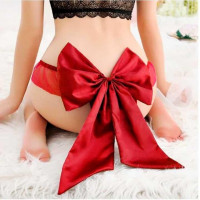 Сексуальні трусики з бантом - Червоний - S/M - Еротична білизна