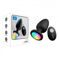 Світна анальна пробка з вібрацією 10X Light Up Rechargeable Anal Plug - 9,8*4,4 см - Анальні іграшки