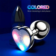 Сталева смарт анальна пробка, що світиться Magic Motion Equinox USB з Д/К  - 7,2*2,8 см — Анальні іграшки