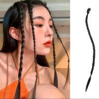 Канекалон тонкі косички на шпильці 45 см Брюнетка Накладні коси