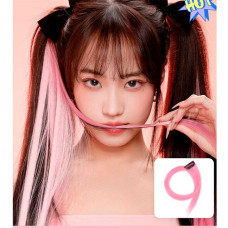 Кольорове пасмо волосся на шпильках 60 см світло-рожевий Накладне волосся