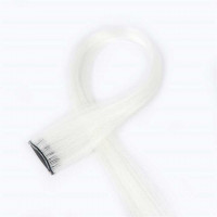 Накладная прядь волос цветная на заколках 60 см супер-блонд