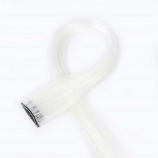 Накладная прядь волос цветная на заколках 60 см супер-блонд — Keks-Hub