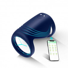 Насадка на пеніс Black Velvets Sleeve смарт з вібрацією синя — Keks-Hub