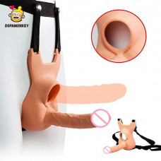 Анальний фалоімітатор на ремені для подвійного проникнення Lovetoy Vibrating Unisex 10 режимів вібрації