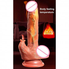 Реалістичний вібратор з поступальними рухами, підігрівом USB, без Д/К — Keks-Hub