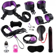 БДСМ бандажний набір з 12 предметів Фіолетовий — Садо-мазо