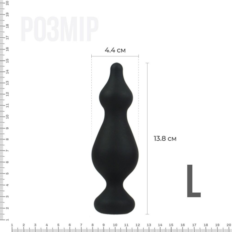 Анальна пробка Adrien Lastic Amuse Big Black (L) - детальний вигляд збоку, текстура