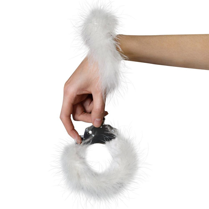 Упаковка наручників Adrien Lastic Handcuffs White, підкреслює преміальність продукту