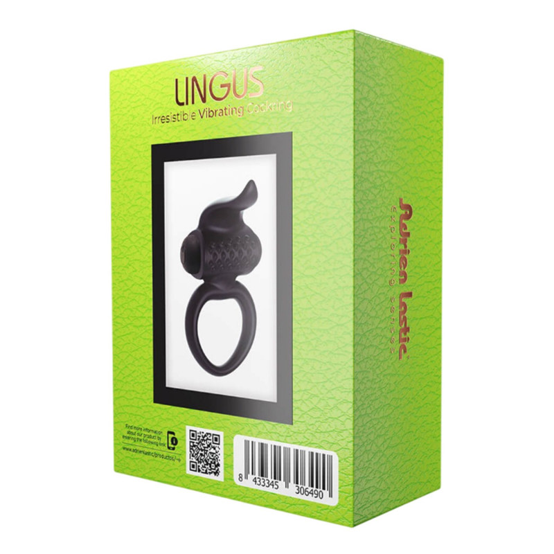 Ерекційне віброкільце Adrien Lastic Lingus Black, демонстрація використання