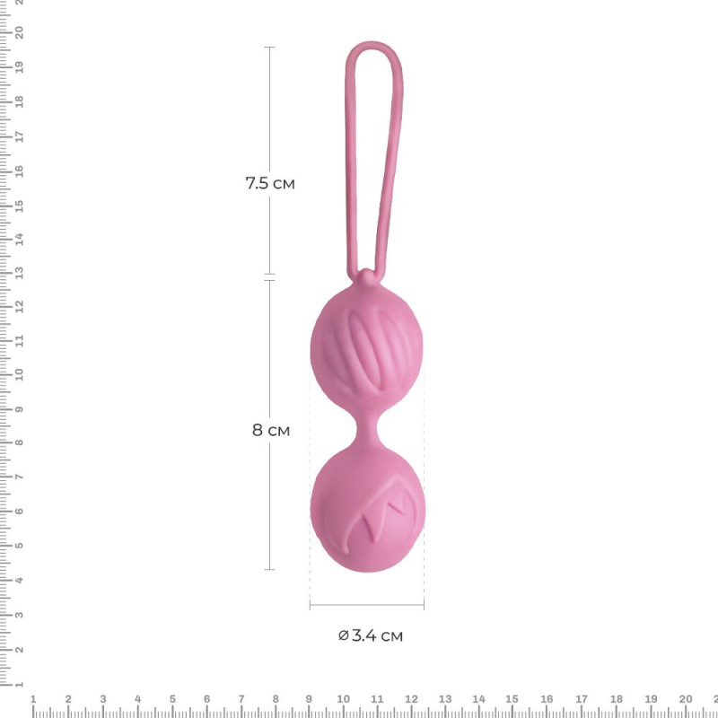 Вагінальні кульки Adrien Lastic Geisha Lastic Balls Mini Pink (S) - вигляд збоку, демонструє гладку текстуру та ергономічну форму