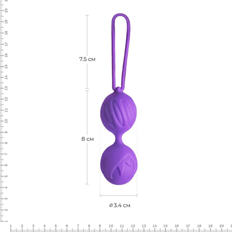 Вагінальні кульки Adrien Lastic Geisha Lastic Balls Mini Violet - вигляд збоку, демонстрація текстури