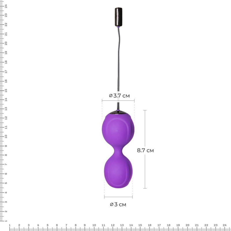 Вагінальні кульки Adrien Lastic Kegel Vibe Purple, вигляд збоку, демонструє гладку поверхню