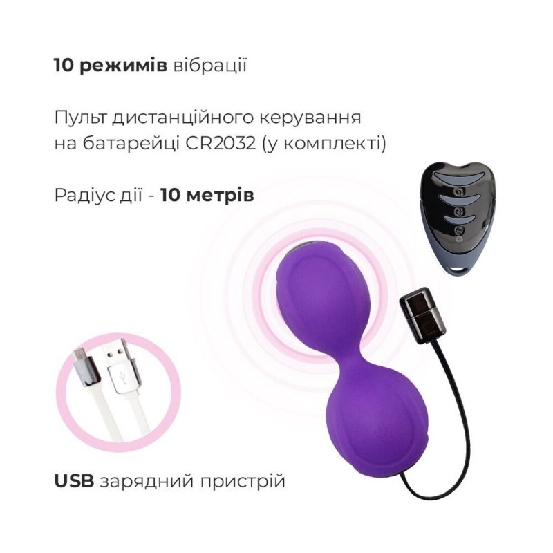 Упаковка вагінальних кульок Adrien Lastic Kegel Vibe Purple, стильний дизайн