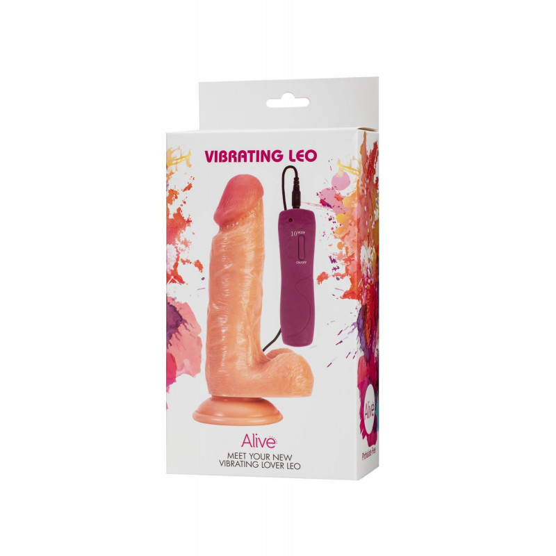Упаковка фалоімітатора Alive Leo з вібрацією, вигляд збоку