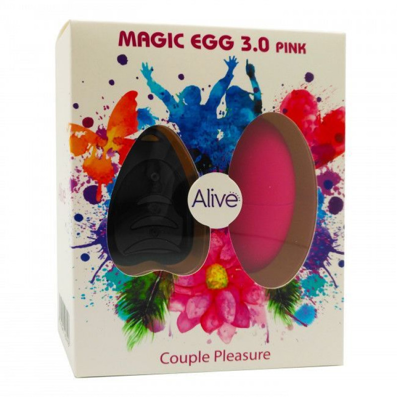 Рожеве віброяйце Alive Magic Egg 3.0 з пультом ДУ, бічний ракурс, елегантний дизайн