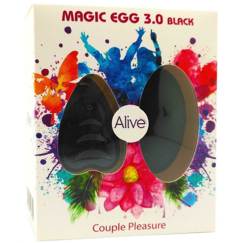 Віброяйце Alive Magic Egg 3.0 Black з пультом ДУ, вигляд збоку, демонстрація форми