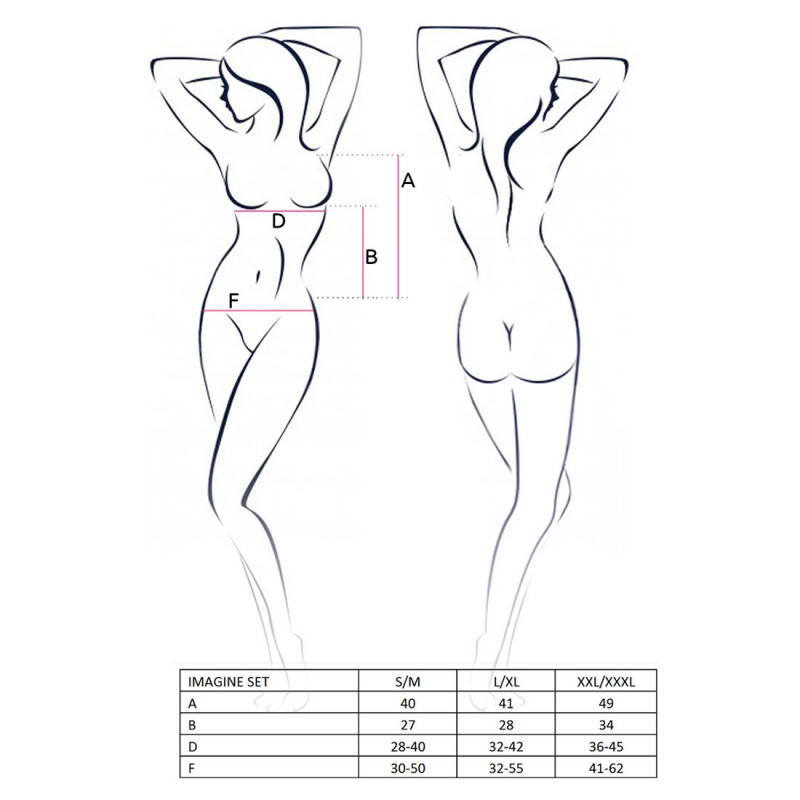 Комплект білизни Passion IMAGINE SET OpenBra L/XL, чорний - розкішний вигляд деталей