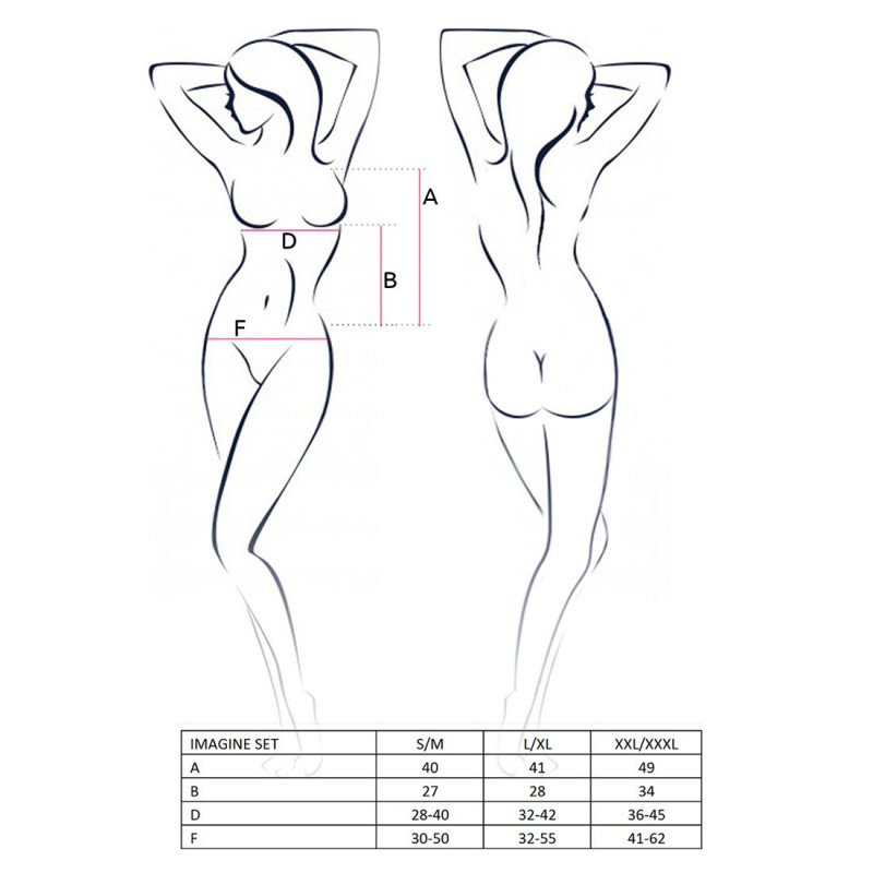 Упаковка комплекту білизни Passion IMAGINE SET OpenBra S/M, чорний - елегантний подарунок