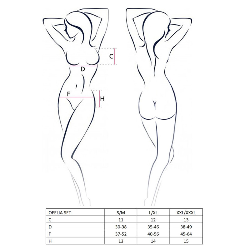 Упаковка комплекту білизни Passion OFELIA SET, білий