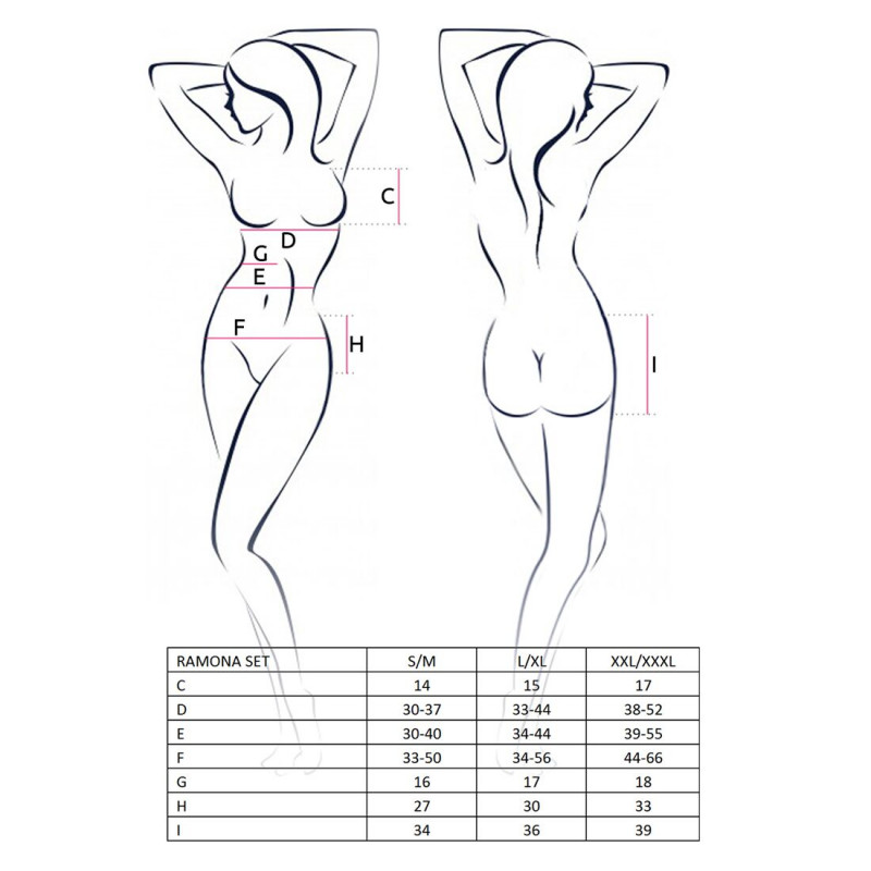 Комплект білизни Passion RAMONA SET L/XL, чорний - упаковка