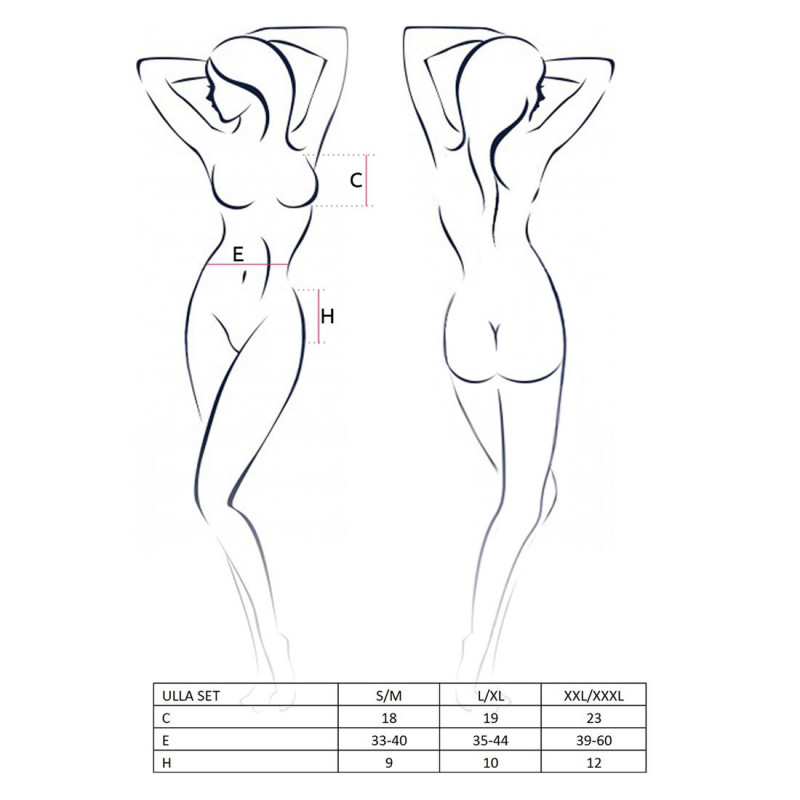 Текстура напівпрозорої тканини та мережива комплекту білизни Passion ULLA SET, black