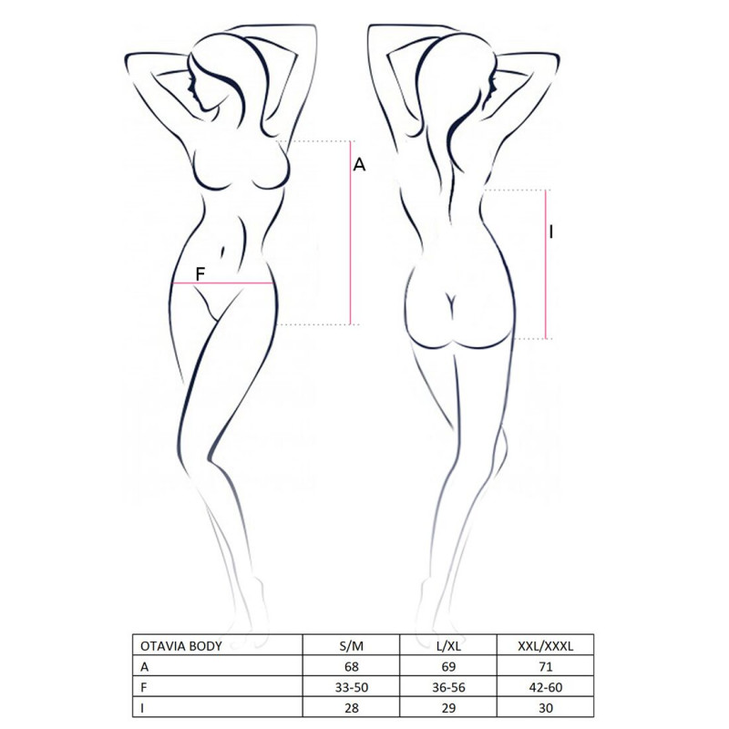 Чорне боді монокіні Passion OTAVIA BODY L/XL в деталях: шви, фурнітура