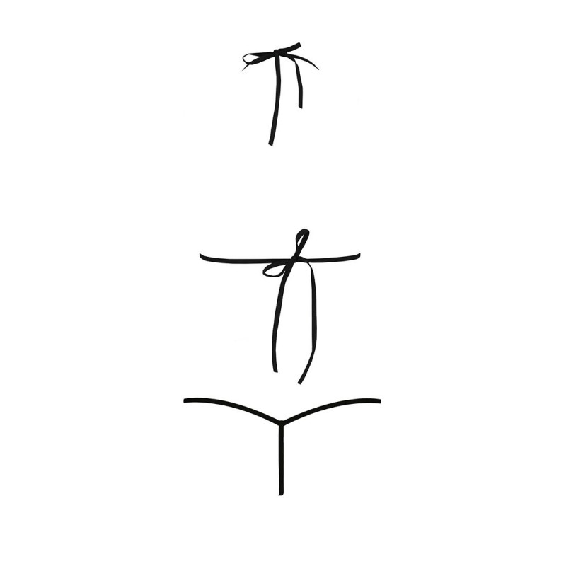 Комплект білизни Passion MELISSA BIKINI XXL/XXXL чорний у розпакованому вигляді: презентація