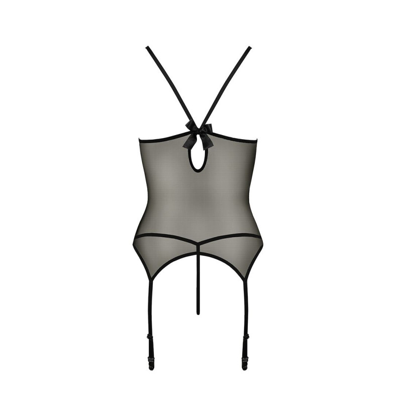 Упаковка корсету Passion MELANIA S/M, чорний, з пажами