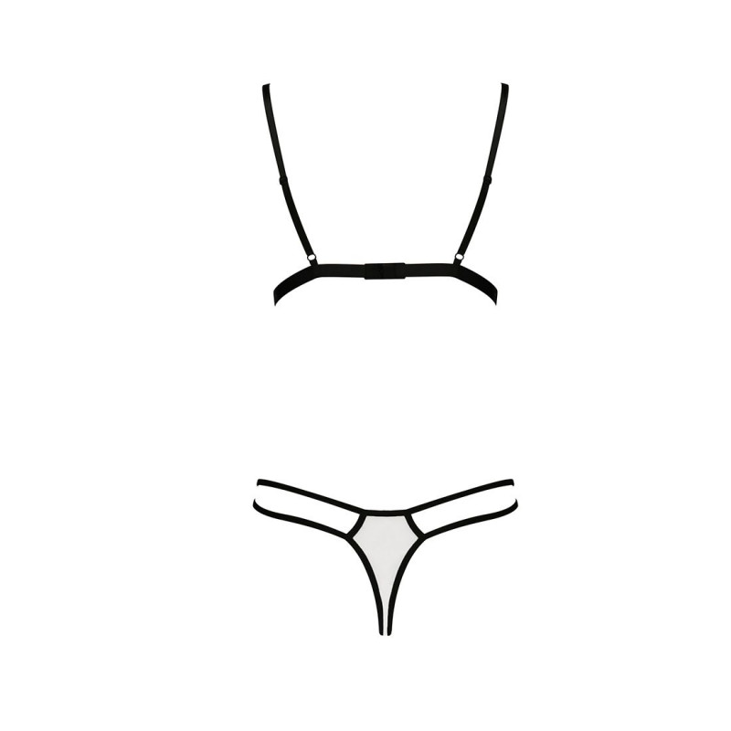 Упаковка комплекту білизни Passion ORIHIME SET S/M, білий, що демонструє дбайливий підхід бренду до презентації