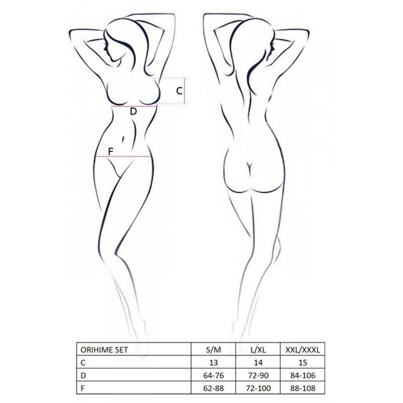 Комплект білизни Passion ORIHIME SET XXL/XXXL білий: упаковка