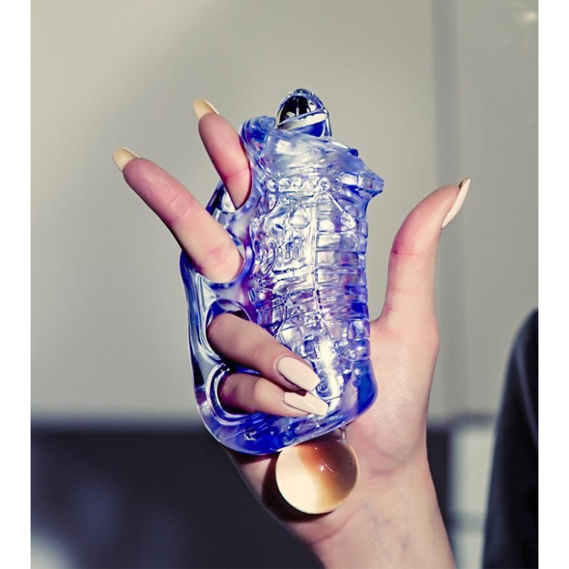 Мастурбатор Fleshlight Fleshskins Grip Blue Ice: повний комплект, готовий до використання