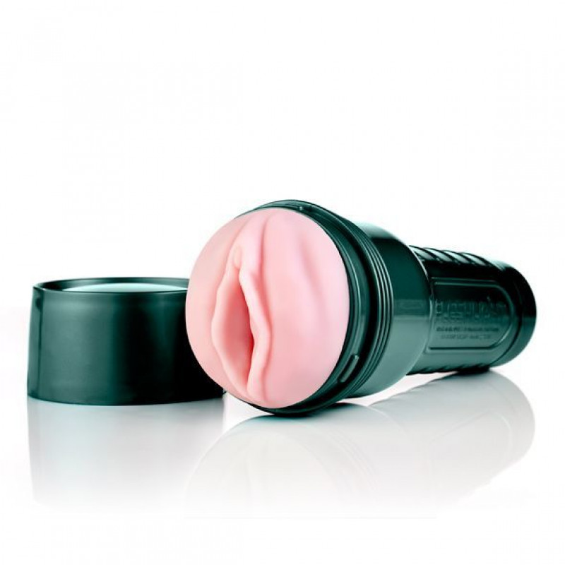 Мастурбатор Fleshlight Vibro Pink Lady Touch збоку, видно об'єм та форму