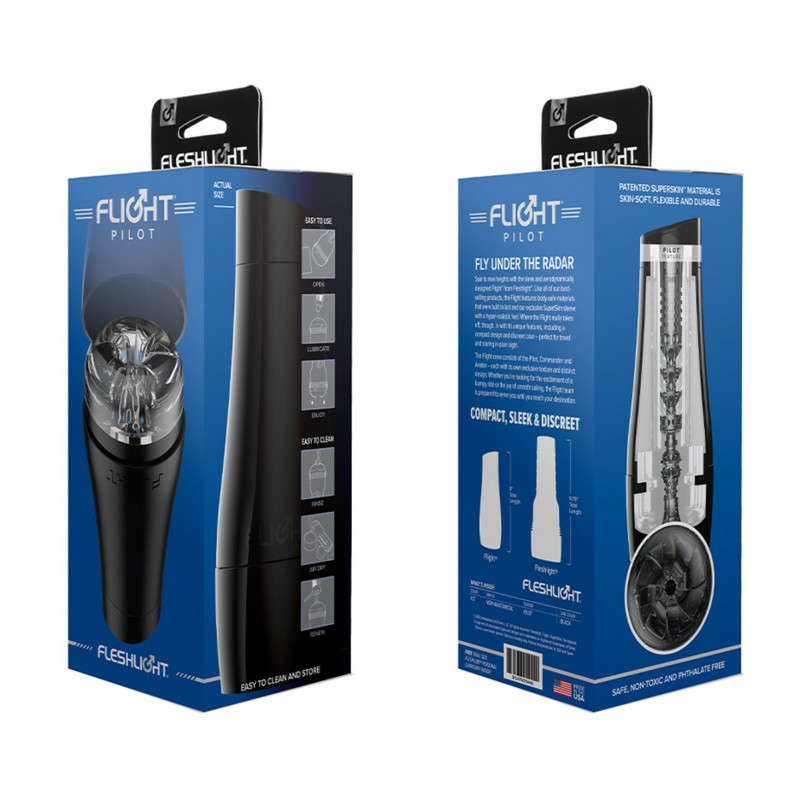 Текстура внутрішньої поверхні мастурбатора Fleshlight Flight Pilot Чорний