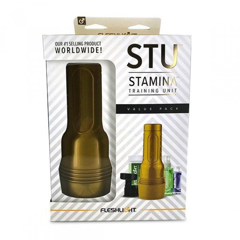 Мастурбатор Fleshlight STU Value Pack - вид збоку, демонструє текстуру внутрішньої поверхні та форму.