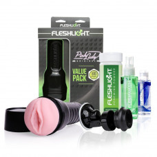 Мастурбатор Fleshlight Pink Lady Original Value Pack з присоскою, змазкою та набором для чищення — Keks-Hub