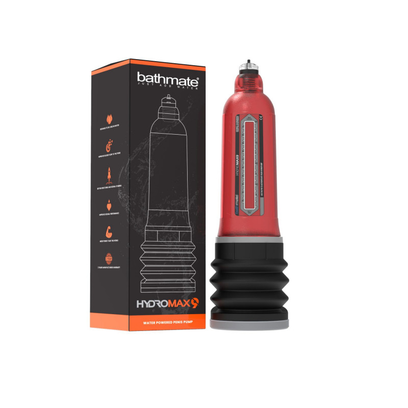 Детальний вигляд збоку гідропомпи Bathmate Hydromax 9 Red, що демонструє її ергономічний дизайн