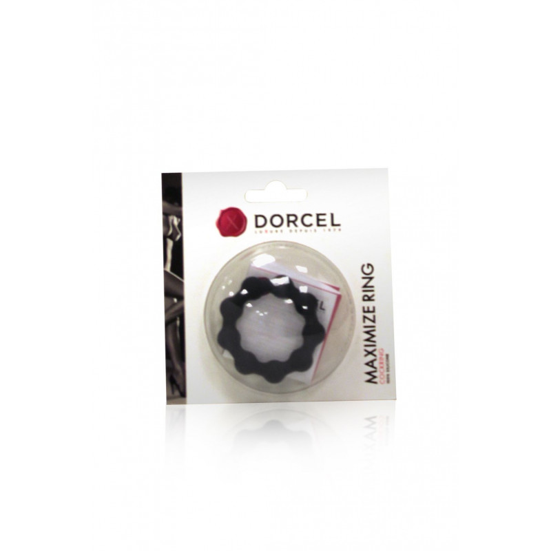 Ерекційне кільце Dorcel Maximize Ring зі стимулювальними кульками, вид збоку, демонстрація упаковки