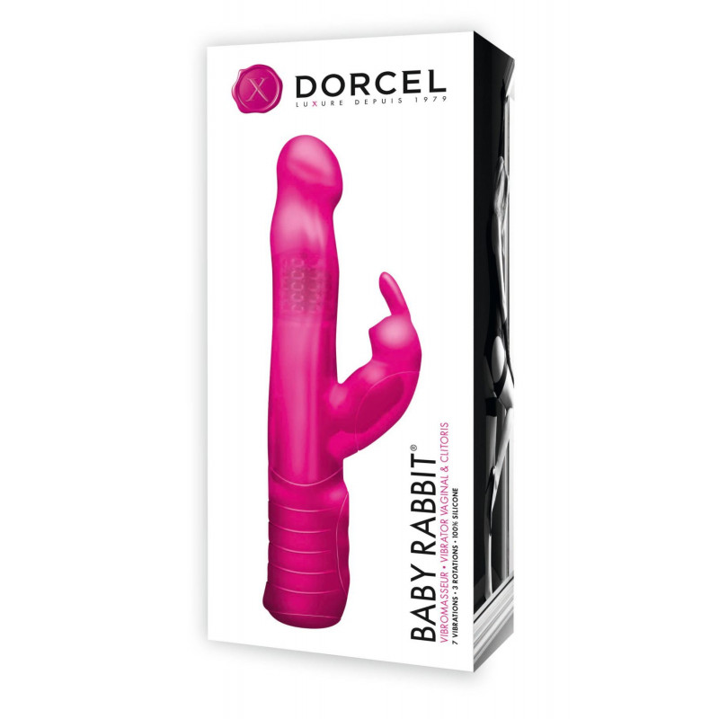 Вібратор-кролик Dorcel Baby Rabbit Pink – вигляд збоку, демонструє ергономічний дизайн