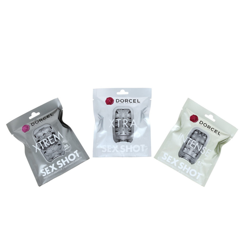 Набір мастурбаторів Dorcel 3 SEX SHOTS - вид збоку, демонстрація форми